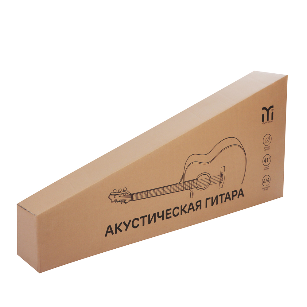 Гитара акустическая, 41", 4/4 красное дерево, темно-коричневый