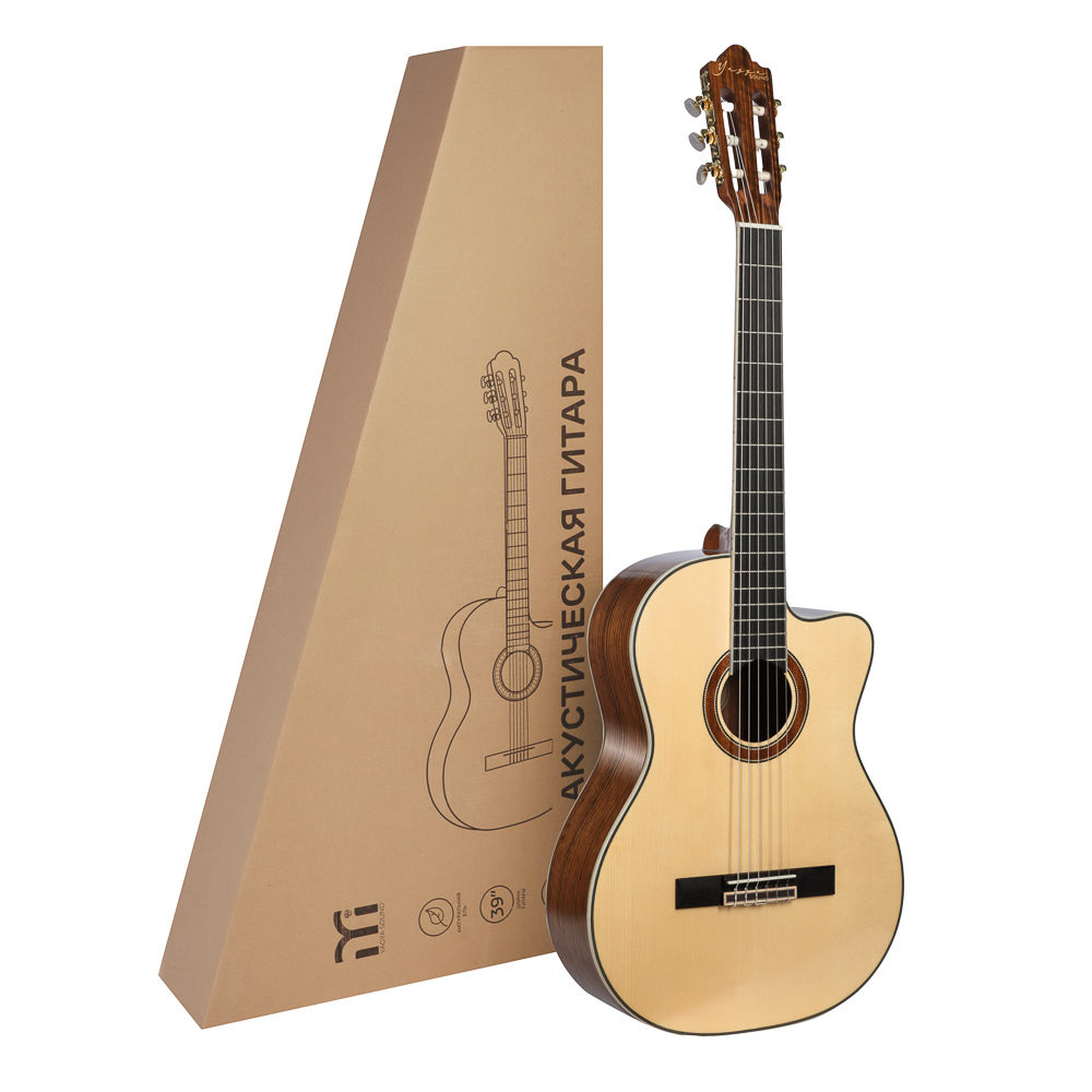 Гитара акустическая, 39", 4/4, ель, коричнево-бежевый