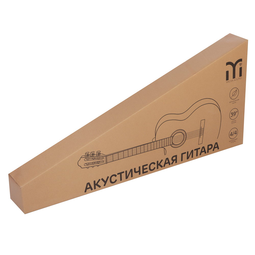 Гитара акустическая, 39", 4/4, липа, черный