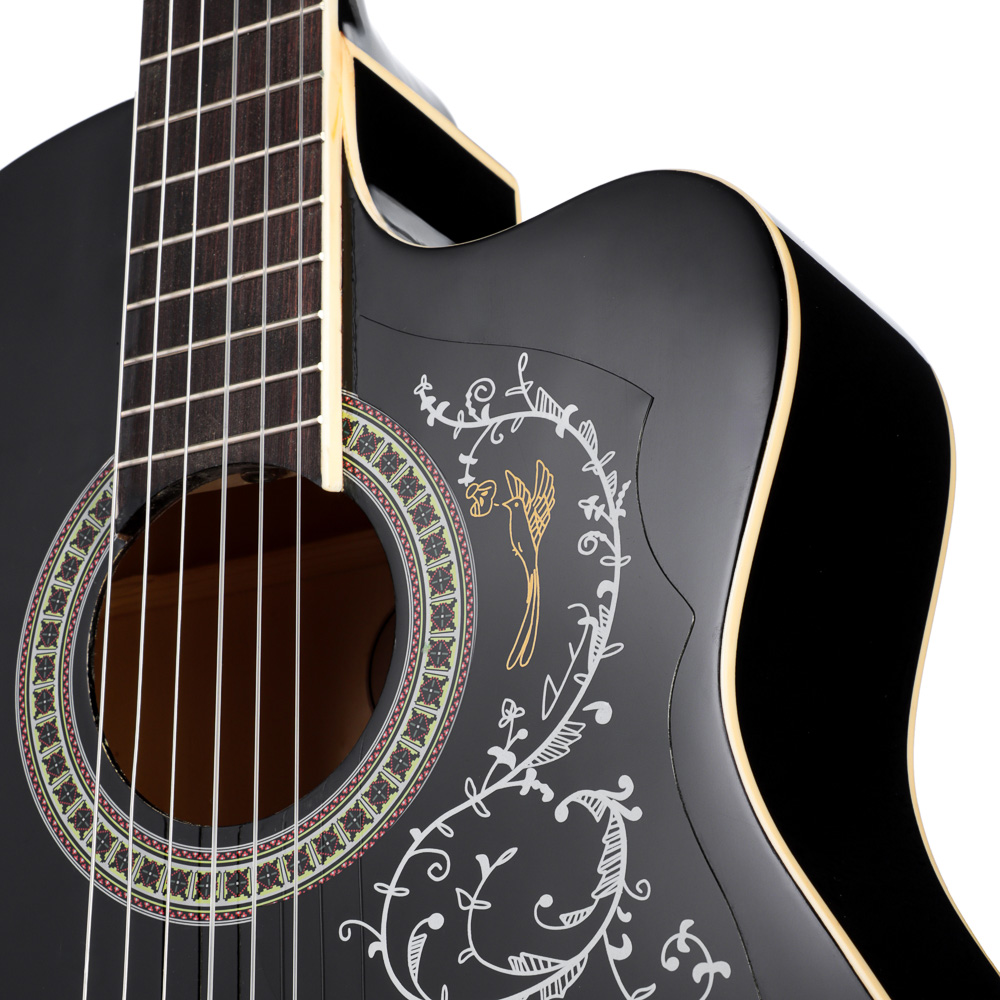 Гитара акустическая, 39", 4/4, липа, черный