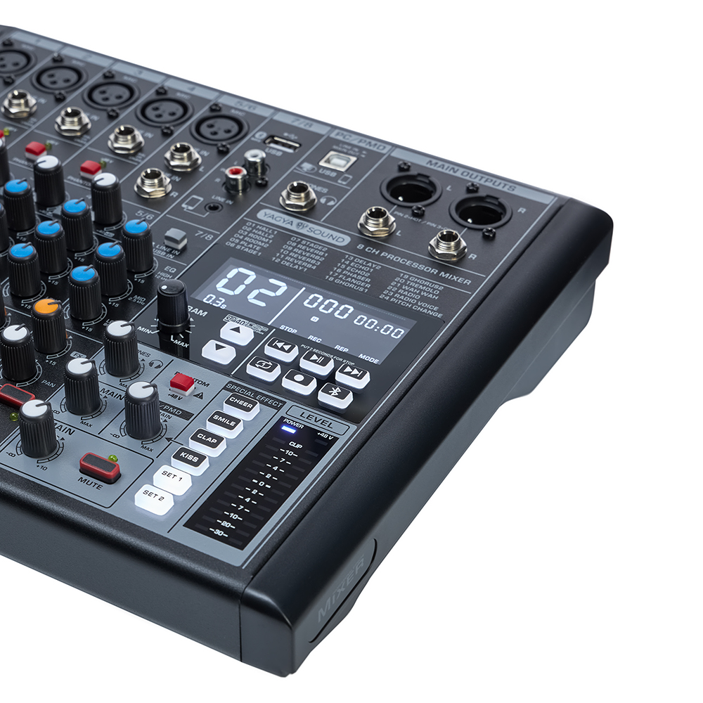Микшер аналоговый, 8 каналов, черный