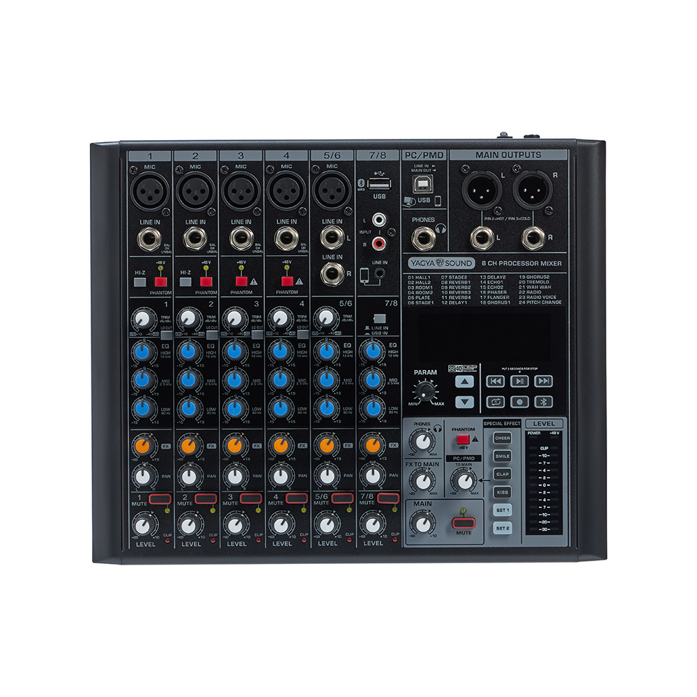 Микшер аналоговый, 8 каналов, черный